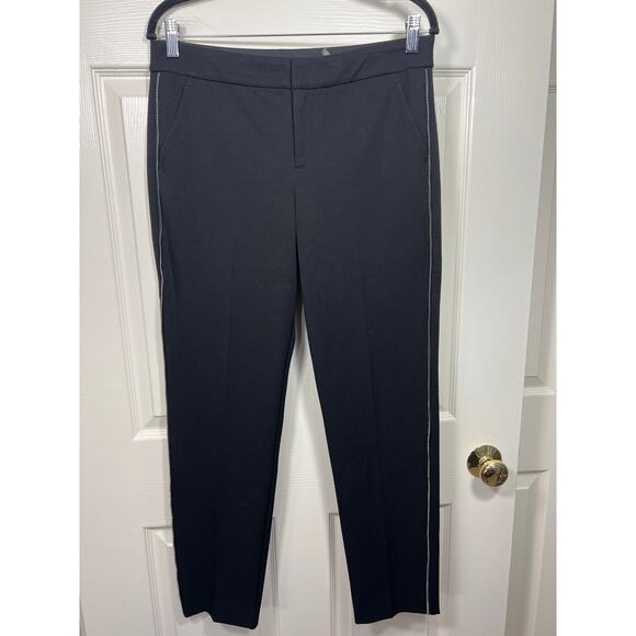 Rebecca Taylor Bella Slim Fit Zipper Sided Pants Classic Black Women's 8 - Picture 2 of 10